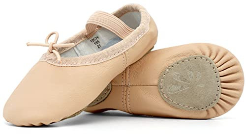 DANCEYOU Ballettschuhe aus echtem Leder Ballettschläppchen Tanzschuhe für Mädchen Kinder Damen 37.5-38 EU