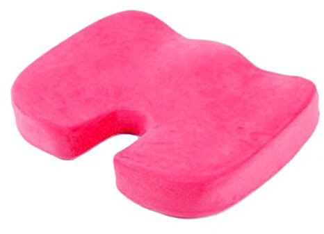 HomDSim - Cuscino ortopedico in memory foam per il coccige, per sedie, auto, casa, ufficio, sedili, cuscino massaggiante (Rosa)