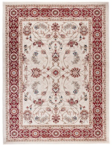 Carpeto Rugs Traditioneller Klassischer Teppich für Ihre Wohnzimmer - Weinrot Beige - Perser Orientalisches Antik Ziegler Ornamente Top Qualität Pflegeleicht AYLA 200 x 300 cm Groß