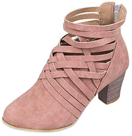 Minetom Moda Tessitura Donna Stivali da Donna Stivaletti Sandali Donna Bling Zeppe Scarpe Primavera Estive Sandali Scarpe B Pink EU 37