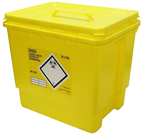 Steroplast Sharps Biohazard Medical Clinical Tattoo Waste Bin Box Large 30 Litre - 1 Box