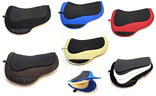 PS Pferdeartikel Kurzes Lammfell Pad Western Round Abgestuft, 2 Kammern - belüftet Farbe braun