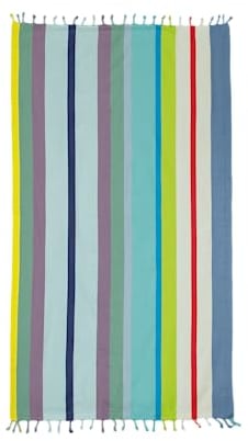 REMEMBER Hamam-Tuch Laguna - integrierte Tasche 90 x 170 cm - Gestreiftes Hamam- Tuch