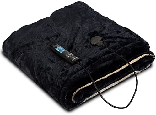 Klarstein Wärmedecke, 120W Heizdecke mit Abschaltautomatik, Kuscheldecke fürs Bett, Sofa & Camping, Groß, Energiesparend & Waschbar, Decke Elektrisch 200x180 cm