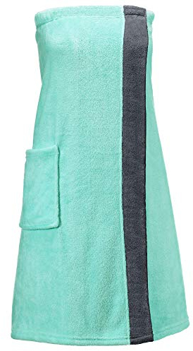 CelinaTex Happyfun Jupe de Sauna L/XL 84 x 160 cm Mixte en microflanelle Menthe/Anthracite
