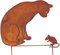 Bornhöft Gartenstecker Katze + Maus 50cm höhe Metall Rost Gartendeko Edelrost