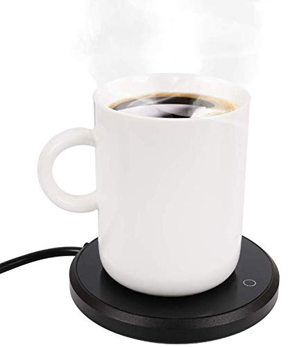 Automatic Shut Off Coffee Mug Warmer - Keeps Temperature Up to 131℉/ 55℃, Electric Beverage Warmer for Tea, Water, Cocoa, Milk - Ideal for Home & Office Use (Black)