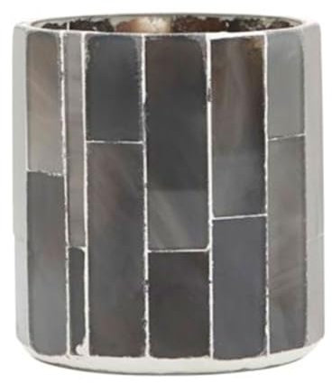 House Doctor, Teelicht, Amroha, Grau, Glas, Zement, h: 8 cm, Dia: 6.5 cm