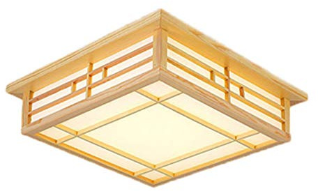 NaMaSyo Japanische Deckenleuchte Holz Tatami Lampe LED dimmbare Deckenleuchte Wohnzimmer, Schlafzimmer Pendelleuchte (5308)