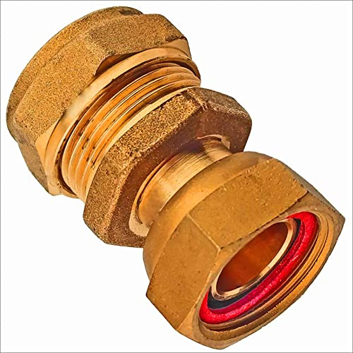 MegaHaustechnik Schraubfitting Kupferrohr, Übergang, 15mm x 3/4 Zoll IG | Mit Überwurf, Messing Klemmringverschraubung, Trinkwasser geeignet, für Rohr-Außendurchmesser 15mm, 3/4 Zoll Innengewinde