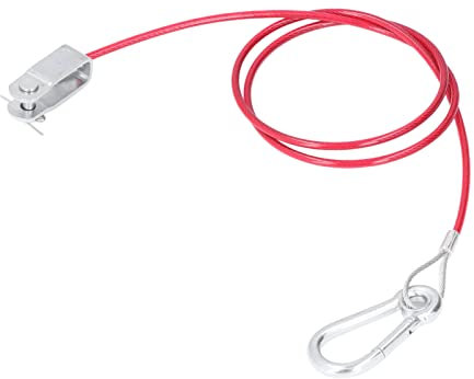 Entatial Cavo Sicurezza Rimorchio, 1m Rosso ABS + Acciaio Inossidabile Cavo di Sicurezza, Corda di Sicurezza Staccabile, per Tutti I Comuni Rimorchi E Auto con Freno
