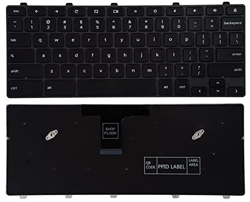 SUNMALL Replacement Keyboard Compatible with Dell Chromebook 3100 5190 with Frame Black US Layout