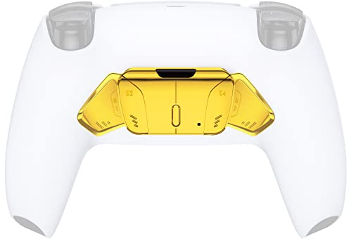 eXtremeRate Ersatz RISE4 Tasten Set 4 Rücktasten K1 K2 K3 K4 Back Paddles für ps5 Controller Rise & RISE4 Remap Kit(KEIN Controller & Keine PCBA Platine)-Chrome Gold