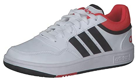 adidas Hoops Shoes Schuhe, Cloud White/core Black/Bright red, 38 2/3 EU