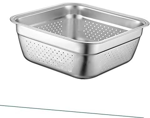 Alipis Fregadero De Cocina De Acero para Lavar Alimentos Fregadero De Cesta De Limpieza Cuadrada para Lavar Almacenamiento De Frutas Escurridor Grueso Colador De Frutas