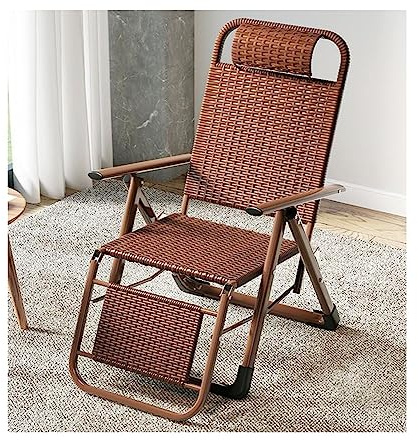 BUJOG Rattan-Zero-Gravity-Stuhl für den Außenbereich, Verstellbarer klappbarer Lounge-Sessel mit Kissen und Verriegelungssystem, robuster Korb-Chaise-Garten-Liegestuhl für Pool, Terrasse, Strand,