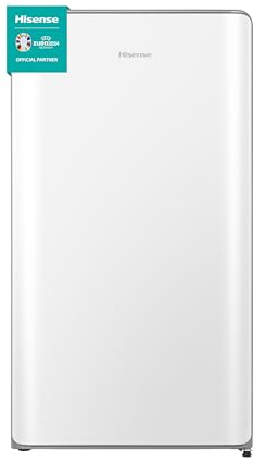 Hisense RR106D4CWE- Frigorífico Una Puerta, Table Top, Congelador, Class E, Capacidad 82L con 87 cm Alto, Congelador Freeze Zone, Cajón frutas y verduras, Silencioso 36 dBA, Color Blanco
