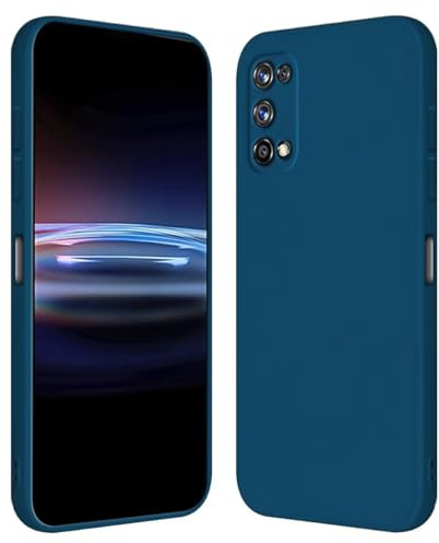 RankOne Custodia per Realme 7 Pro (6.4 Inches) Cover Morbida in Silicone TPU - Blu zaffiro