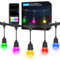 Ligency Smarte RGBW LED Lichterkette Außen 12M | JEDE Glühbirne Individuell Steuerbar | IP65 Wasserdicht & Bruchfest | App/Sprachsteuerung (Alexa/Google) | Musik-Sync & Timer | Garten, Terrasse, Party