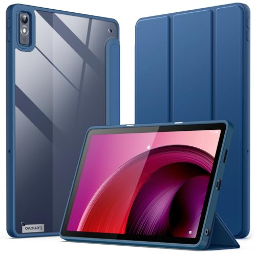 JETech Case for Lenovo Tab M10 5G 10.61-Inch, Clear Transparent Hard PC Back, Protective Tri-Fold Stand Slim Tablet Cover, Auto Wake/Sleep (Blue)