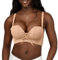 FallSweet Add Two Cups Lace Push Up Bra Ultra Padded Wireless Support Brassiere (Dark-Beige, 34B)