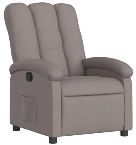vidaXL Relaxsessel, Sessel mit Liegefunktion, Fernsehsessel Verstellbare Rückenlehne, Liegesessel Ruhesessel Polstersessel, Taupe Stoff