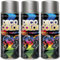 Deco Color 3er Sparpack Lackspray 400ml - Sprühlack mit Effekt für z.B. KFZ, Fahrrad uvm. (3 Dosen Lackspray Silber mit Metallic-Effekt)