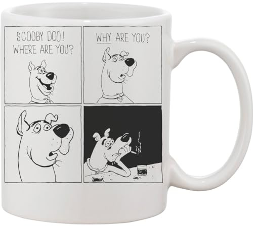 Functon+ Keramiktasse mit Aufschrift Why are You Where Are You Existential Dog, Weiß