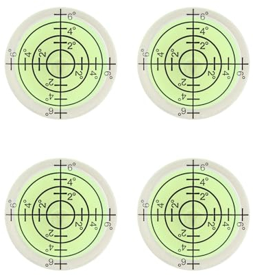 HSIXHAF 4pcs Nivel de Burbuja, Mini Nivel de Burbuja,Nivel de Burbuja Circular Precision,Nivel de Burbuja Redondo,Nivel de Bolsillo,Nivel Burbuja Pequeño Profesional para Cámaras Camping y Caravanas