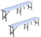 Neo Set Of Two Indoor Outdoor Garden Plastic Folding Benches Chairs Portable Party Picnic BBQ Camping Metal Frame