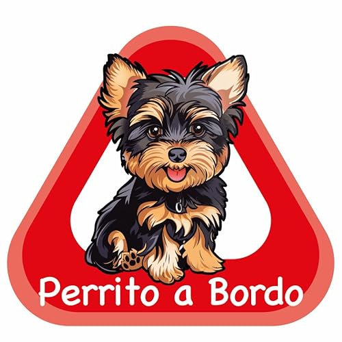 Aufkleber Baby an Bord aus selbstklebender Vinylfolie (Hund Yorkshire Terrier 1)