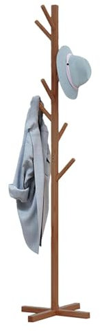 Porte-manteau sur pied, porte-manteau de chambre à coucher, porte-manteau d'entrée, porte-manteaux en bois massif, arbre à manteaux portable avec 8 crochets pour couloir d'entrée, crochets et poteau e
