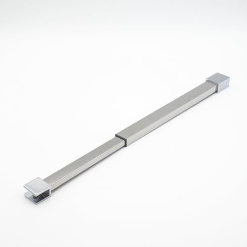 WITEN&NOCK Deckenstabilisator für Duschwände Duschkabinen 35-60 cm ausziehbar Haltestange Glas-Wand Stabilisationsbügel Glasstäke 6-10 mm aus Edelstahl Eckig Chrom