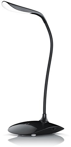 CSL - LED Schreibtischlampe dimmbar - 3 Helligkeitsstufen -Tischlampe Bürolampe Tischleuchte Nachttischlampe - leuchtstarke 70 Lumen - 3 W - hohe Lichtausbeute - schwarz