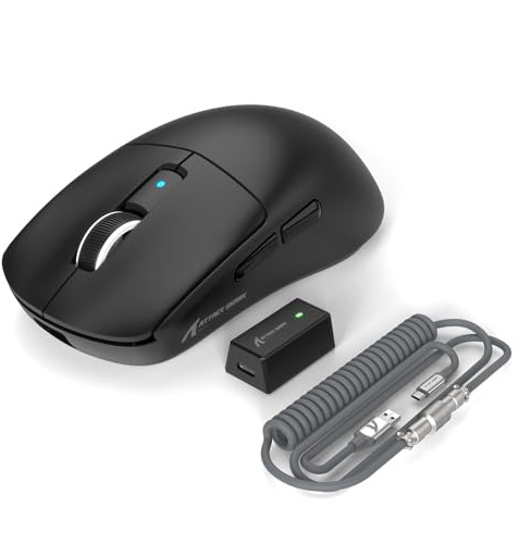 ATTACK SHARK PixArt PAW3950MAX Souris de jeu sans fil R6 42 000 DPI, souris d'ordinateur ergonomique ultra légère 39 g, pilote Web à taux d'interrogation 8K, BT5.2/2,4 GHz/souris filaire trimode avec