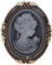 1 x Queen Lady Vintage viktorianische Kamee schwarze Bronze-Brosche