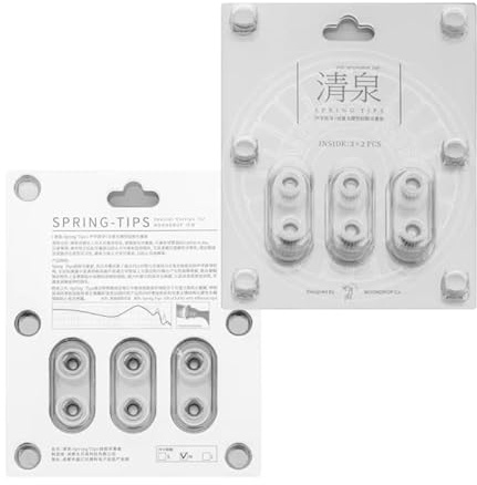 MOONDROP Silikon-Ohrstöpsel mit Federspitzen, für Düsendurchmesser von 4,8 mm - 6,4 mm, akustischer Wellenleiter, doppelte Stützstruktur, Silikon-Ohrstöpsel, 3 Paar (M-3 Paar)