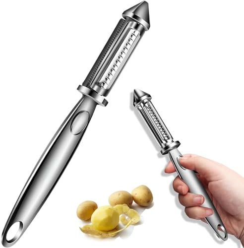 1 Pack Julienne Peeler, Vegetable for Kitchen, Carrot Shredder - Dual-Use Stainless Steel (Slicer & Peeler), 17.5x2.2cm