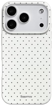 Reownest Handyhülle für iPhone 17 Pro Polka Dot Hülle, Cute Mode Wellenpunkt Muster Aesthetic Design Case, Weiche TPU Cover Ultra Dünne Silikon Stoßfest Schutzhülle für iPhone 17 Pro-Weiß