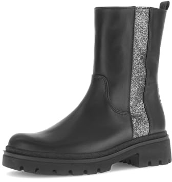 Gabor Damen Chelsea Boots, Frauen Stiefeletten,Bootee,Booties,halbstiefel,Kurzstiefel,uebergangsschuhe,schw/anthr.(Micro),44 EU / 9.5 UK