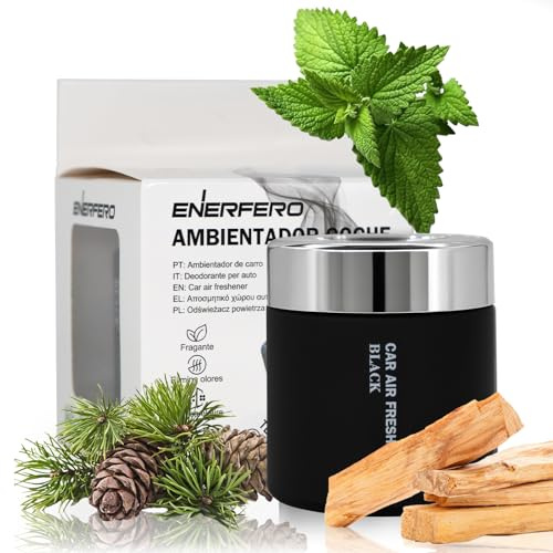 Enerfero Auto Lufterfrischer – Autoduft Minze, Kiefernnadeln und Kampferholz, elegante metallische Duftkapseln, Autoduft mit großem Fassungsvermögen (Pfefferminze)