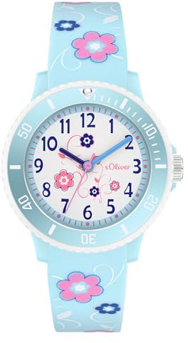 s.Oliver Kinderuhr für Jungs und Mädchen - 30 mm - Gute Ablesbarkeit - widerstandsfähiges Silikonband - 5 ATM wasserfest - hoher analoge Armbanduhr mit Quarzwerk - Geschenkidee