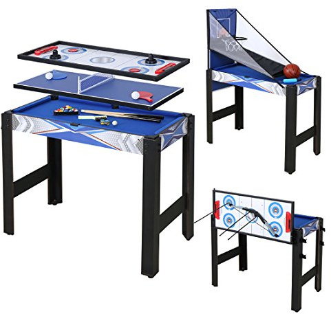 Hyner 5in1-Multispieltisch: Tischtennis, Billard, Airhockey, Basketball, Bogenschießen, komplettes Zubehör, geeignet für Kinder und Familienunterhaltung