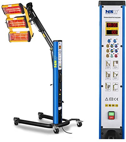 MSW Lacktrockner Infrarot Trockner Strahler IR-DRYER3000.1 (3300 W, 3 Strahler, 40–100 °C, Trocknungsfläche 1200 x 1000 mm, Max. Höhe 265 cm, Timer 1–99 min) Pulse