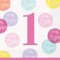 Papierservietten - 16,5 cm - Rosa Punkte 1. Geburtstag - Packung mit 16 Stück