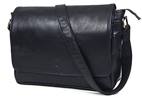 Umhängetasche für Herren, 40,6 cm (16 Zoll), Leder, Laptoptasche, Kuriertasche für Schule, Büro (Hickory)