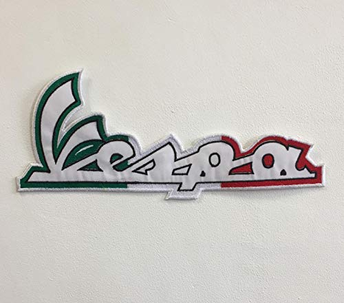 Vespa Biker Art Badge Large Iron or sew on Embroidered Patch