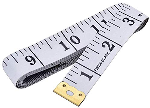 Doppelseitiges Körpermaß-Lineal, Maßband, Bandmaß, 150 cm, weiß, Schriftfarbe schwarz (1)