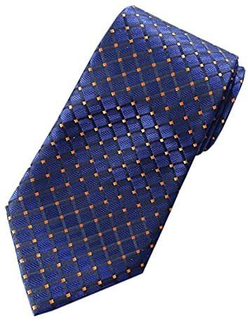 Towergem Extra lange Gold/blau Kariert Krawatte XL 160 cm lange Geschäftsanzug Herren Krawatte