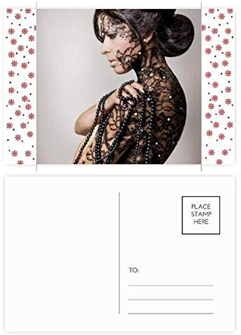 Religion Nude Brunette Beauty Body Gal Weihnachts-Blumen-Postkarte, 20 Stück